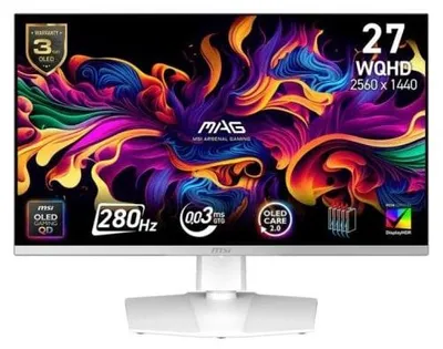 Produktbild von MSI MAG/272QPW X28/26,5"/QD-OLED/QHD/280Hz/0,03ms/Bílá/3R