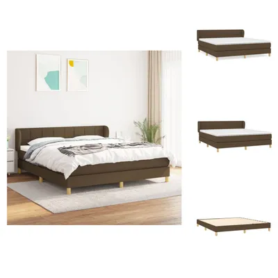 Produktbild von vidaXL Boxspringbett mit Matratze Dunkelbraun 180x200 cm Stoff -  Betten & Bettgestelle