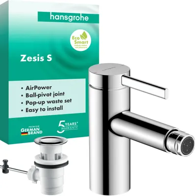 Productafbeelding van Hansgrohe Zesis S: Eengreeps mengkraan voor bidet, met afvoergarnituur met trekstang, chroom