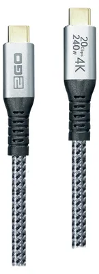 Produktbild von 2GO Schnellladekabel USB-C 240W 20Gbps Thunderbolt 3 1,2m