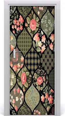 Produktbild von Tulup Türaufkleber 85x205 cm Dekorative Aufkleber Selbstklebend Wasserdichte Tapete Abnehmbar Schlafzimmer Wohnzimmer Wohnkultur - Blumenmuster