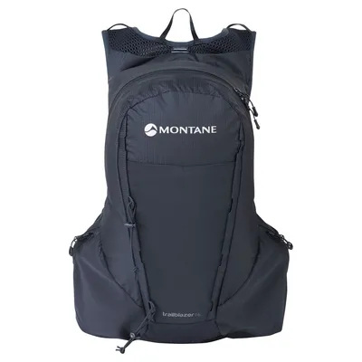 Schwarzer Rucksack "Trailblazer 16" von Montane; geeignet für alpine Aktivitäten; mit ergonomischem Design und mehreren Fächern.