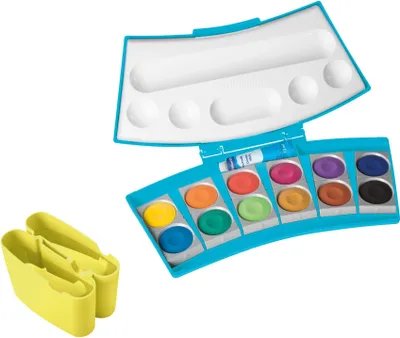 Produktbild von Pelikan Deckfarbkasten ProColor 735 12 Farben türkis/gelb