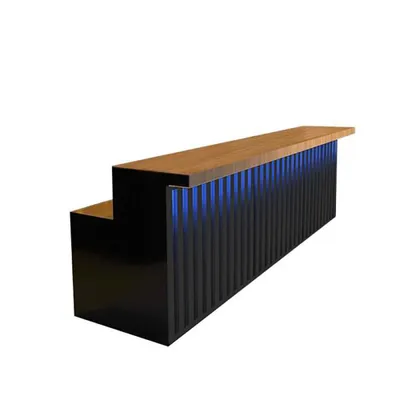 Produktbild von Theke Maßanfertigung Kasse Großer Kassentisch Bartheke Bartisch Bar Empfangstheke Schwarz 300*60*100cm 【HCTG 300】