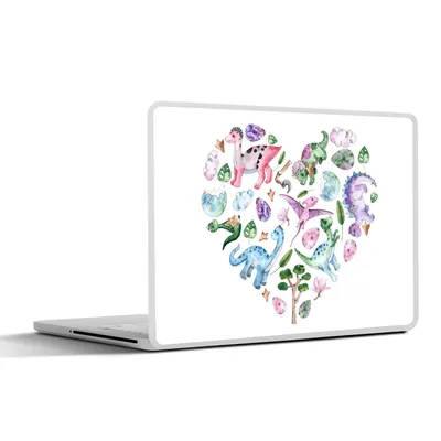 Produktbild von MuchoWow® Laptop Aufkleber Sticker Cover Kinderzimmer - Muster - Dinosaurier - Mädchen - Kinder - Rosa - Kinder 40x30 cm - Laptop Dekoration - Selbstklebend