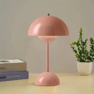 Produktbild von Kabellos Nachttischlampen,LED Tischlampe,Touch Dimmbare kuppelförmige Tischleuchte,3 Lichtfarben Pilzlampe,Schreibtischlampe,Dekotischlampe,Rosa