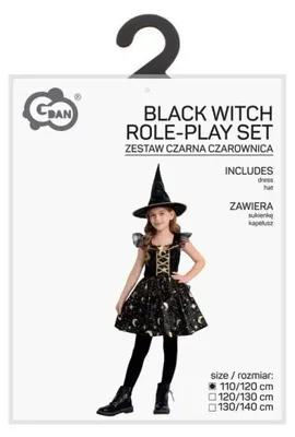 Immagine prodotto di Costume per bambini, Strega nera, taglia 110/120 cm - Godan