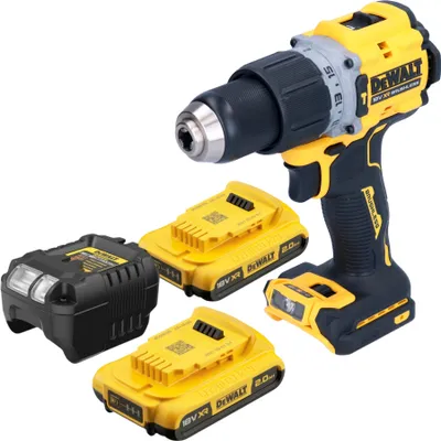 Immagine prodotto di Trapano a percussione a batteria DeWalt DCD 805 D2 18 V 90 Nm senza spazzole + 2x batteria ricaricabile 2,0 Ah + caricabatterie
