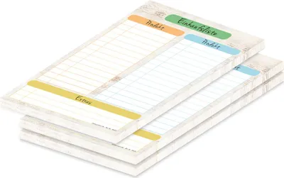 Produktbild von PRICARO Einkaufsliste "Pastel", magnetisch, A5, 25 Blatt, 3 Stück