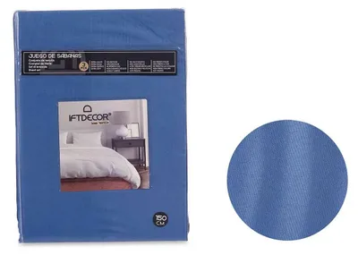 Immagine prodotto di Set di biancheria da letto blu per materasso matrimoniale 3 pezzi