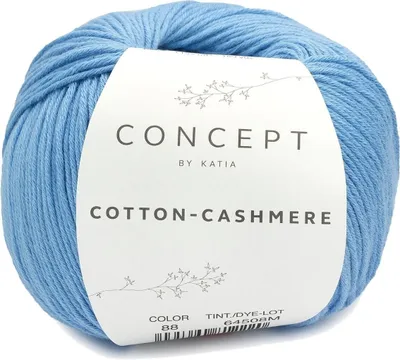 Produktbild von Katia Baumwolle Cashmere 88 Bright Blue Strickgarn