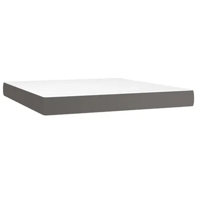 Image de vidaXL Matelas à ressorts ensachés Gris 160x200x20 cm Similicuir