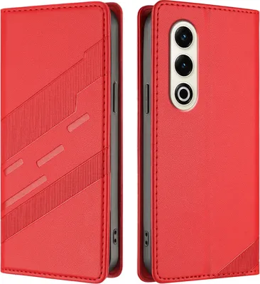 Image de Etui pour itel S25, étui portefeuille en cuirPolyuréthaneavec fente pour carte et fonction stand Rot