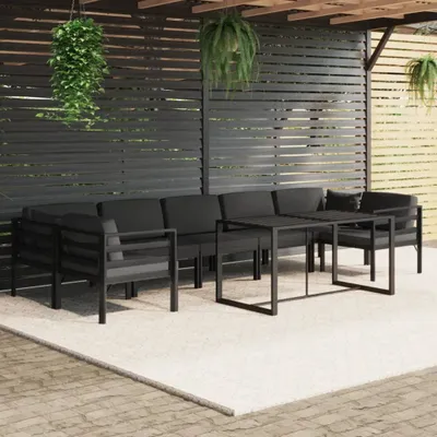Obrázok produktu pre Maison Exclusive - 8-dielna záhradná sedacia súprava s vankúšmi hliník antracitová