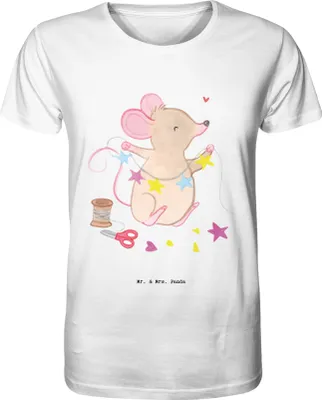 Produktbild von Mr. & Mrs. Panda Tshirt Maus Basteln Größe L - Weiß - Geschenk, Jersey-Shirt, Oberteil, Shirt, Männer-T-Shirt, T-Shirt, Kreatives, DIY
