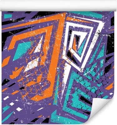 Produktbild von 10m VLIES TAPETE Rolle Kinderzimmer Graffiti Muster Geometrisch Motiv XXL