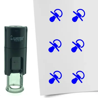 Obrázek produktu pro Dudlík CombiCraft Razítko 10mm kulatý - Modrý inkoust
