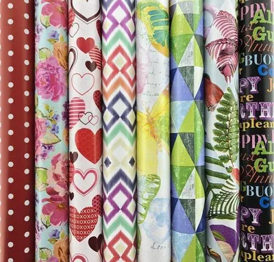 Productafbeelding van Präsenta assortiment luxe cadeaupapier inpakpapier - 200 x 70 cm - 6 rollen