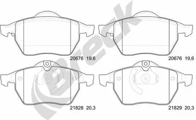 Produktbild von BRECK Bremsbeläge Satz Vorne Bremsklötze für OPEL Astra G CC (T98) 21829 00 701 00