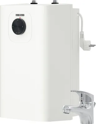 Produktbild von STIEBEL ELTRON Kleinspeicher SNU 5 Plus, Armatur MAE-W, sehr kompakt, antitropf-, thermostop-Funktion, Untertischboiler 5 Liter Niederdruck, Stecker