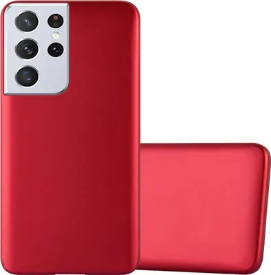 Produktbild von Cadorabo Schutzhülle für Samsung Galaxy S21 ULTRA Hülle in Rot Handyhülle TPU Silikon Etui Cover Case