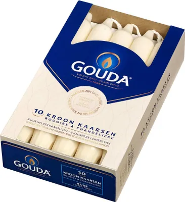 Immagine prodotto di Candele da tavola Gouda avorio 20 cm - 10 pezzi