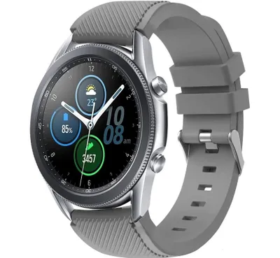 Produktbild von Strap-it Samsung Galaxy Watch 3 45mm Silikonarmband (Grau)