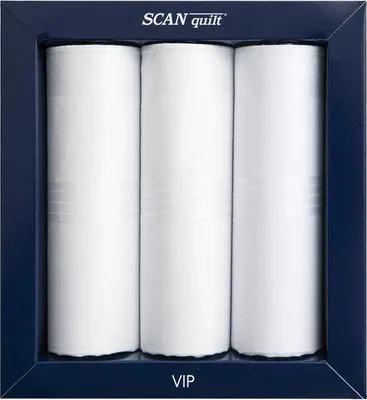 Obrázek produktu pro SCANquilt pánské kapesníky VIP 3 ks bílá 100% bavlna 42 x 42 cm