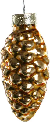 Produktbild von TrendLine Weihnachtskugeln Glas-Tannenzapfen 6 cm gold 12 Stück