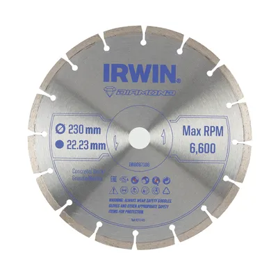 Image de Disque diamant Irwin 230Mm X 22,23Mm / segmenté pour le béton, la brique, le granit et le marbre