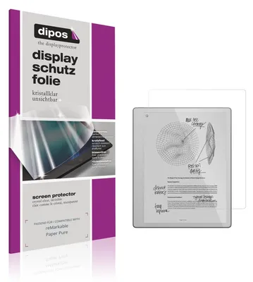 Produktbild von 2x Schutzfolie für reMarkable Paper Pure klar Displayschutzfolie Folie Display Schutz dipos