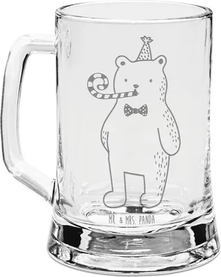 Produktbild von Mr. & Mrs. Panda Krug Bär Geburtstag - Transparent - Geschenk, Bierhumpen, Alles Gute, Seidel, Bierkrug Mit Gravur, Glückwunsch, Happy Birthday, Teddy, Humpen