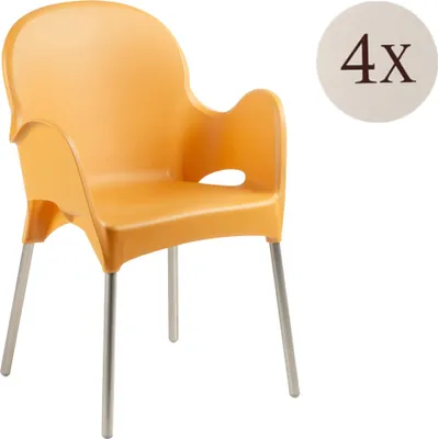 Produktbild von Raimund - Outdoor Stuhl, Orange, 4 Stühle Italy