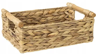 Produktbild von Koszoplotka Korb mit Griffen, Wasserhyazinthe, Natürlich, 42x27x14 cm