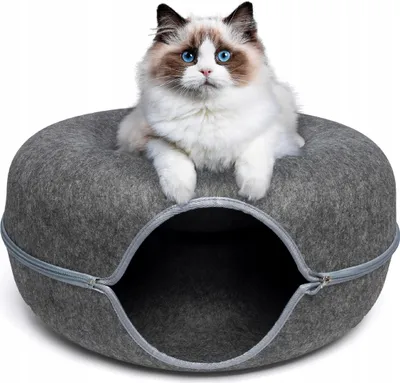 Produktbild von Katzentunnelversteck Rundes Donut Haus 60 cm Dunkelgrau