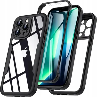 Zdjęcie produktu dla Etui iPhone 13 Pro 6.1" + folia 360° ochrona Czarne Hensyple Obudowa