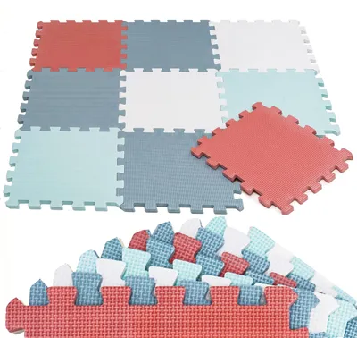 Image de 9 pièces tapis de jeu bébé tapis puzzle - 30x30 tapis d'éveil tapis de sol chambre d'enfant