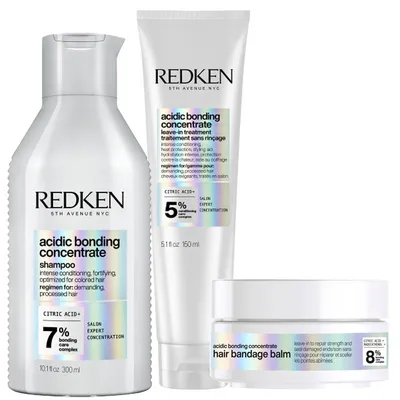 Productafbeelding van Redken - Acidic Bonding Concentrate Shampoo + Leave-in + Hair Bandage Balm - Set