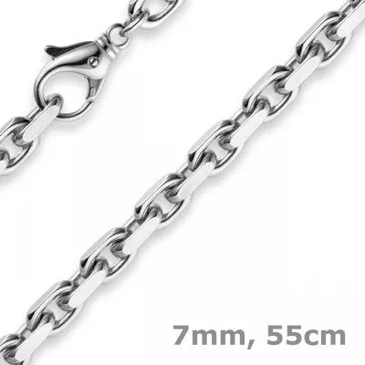 Produktbild von 6,5mm Kette Collier Ankerkette Halskette 585 Gold Weißgold 55cm Herren