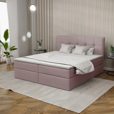 Produktbild von Boxspringbett 200x200cm mit Bettkasten - Bett mit Matratze und 2 Bettkästen - Schlafzimmerbett mit Topper - Bequem Doppelbett Holly Kronos27
