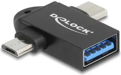 Produktbild von DELOCK Adapter USB 10 Gbps 2 in 1 USB-A Bu > USB-C St