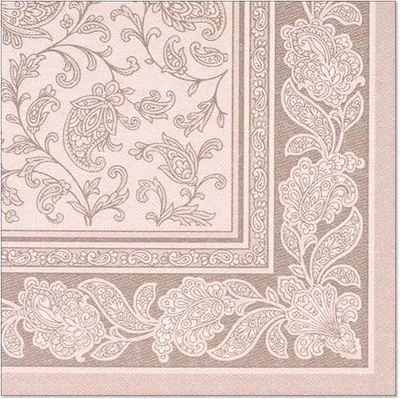 Produktbild von Servietten "ROYAL Collection" 1/4-Falz 40 cm x 40 cm mocca "Ornaments"