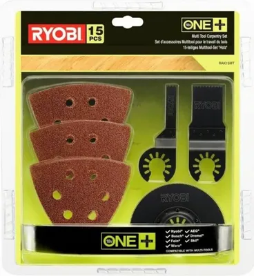 Produktbild von Ryobi RAK15MT Kit 15 Schleifpapiere Universalklingen Multifunktionswerkzeug