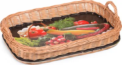 Produktbild von JIPRO® Tablett aus Weide Tepsi I. - B 50 x T 36 x H 9/14(cm)