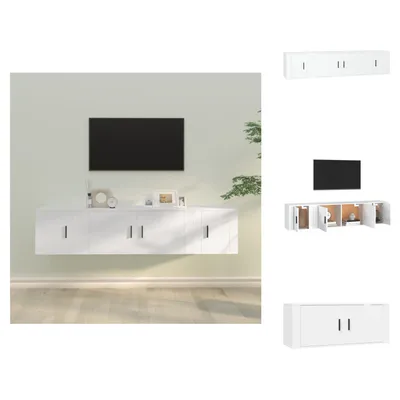 Produktbild von vidaXL 3-tlg. TV-Schrank-Set Weiß Holzwerkstoff -  TV-Möbel