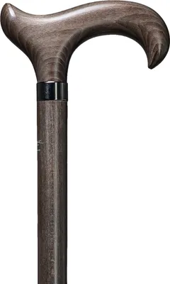 Productafbeelding van Gastrock XL wandelstok van beukenhout – 110 cm – platingrijs – Wandelstok van hout – diameter 22 mm – Derbygreep – Maximale belasting: 180 kg