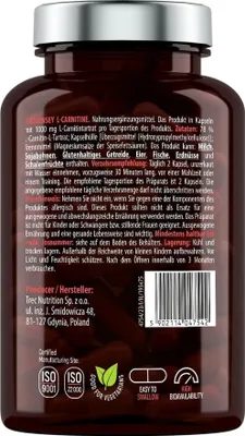 Immagine prodotto di Essensey L-Carnitina 1000 mg-90 capsule