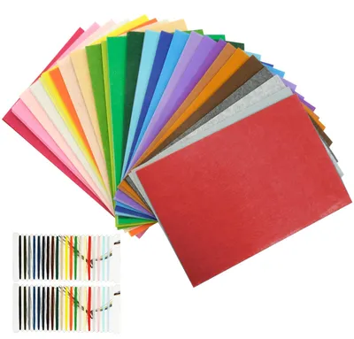 Produktbild von Nureeca Bastelfilz 66 Farben, 20x30 cm, Filzset mit 2 Nähgarn