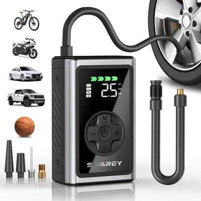 Zdjęcie produktu dla Kompresor powietrza SWAREY 150 PSI, mini pompka do opon, bezprzewodowy elektryczny kompresor, pompka rowerowa, elektryczna pompka powietrza, mini kompresor, do samochodów, rowerów, piłek