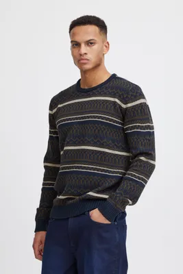 Produktbild von Blend BHPullover Herren Strickpullover Grobstrick Pullover mit Rippkragen Rippbündchen Regular fit